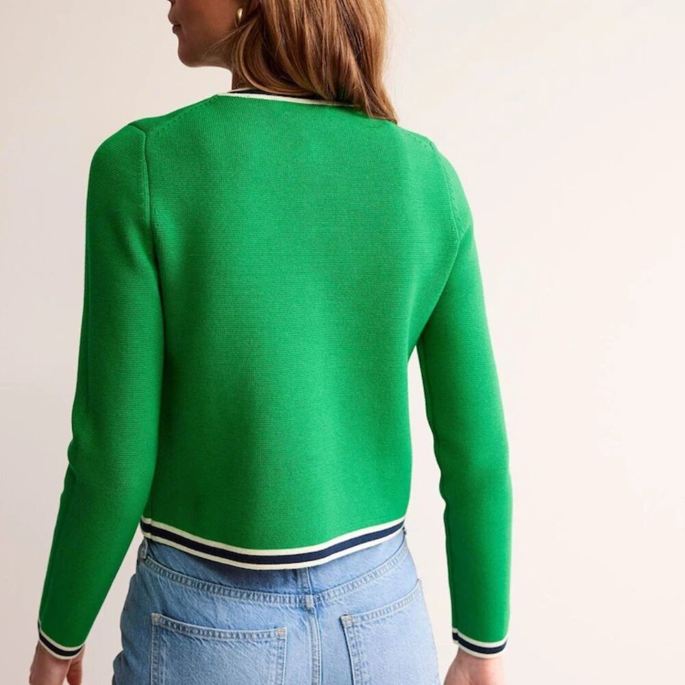BODEN Holly Knitted Jacket Cotton Cardigan Sweater Size 10 EUC - Picture 6 of 7
